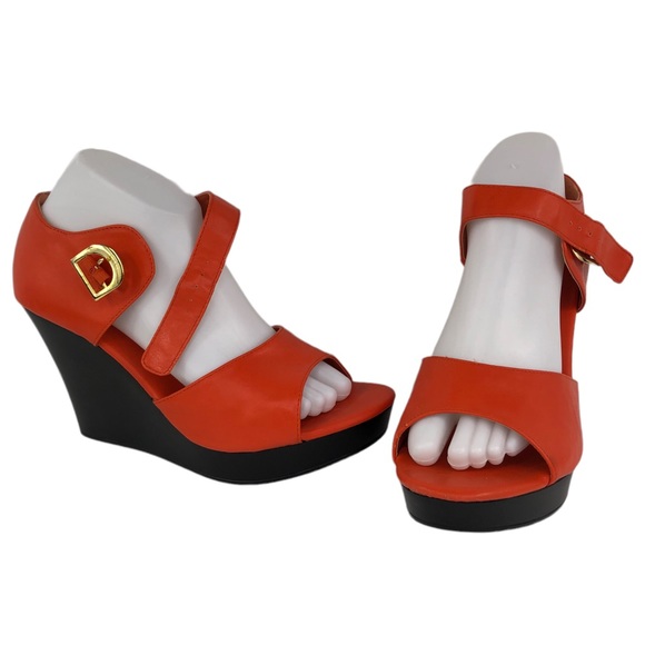 Agape Orange Platform Sandals - Picture 1 of 11